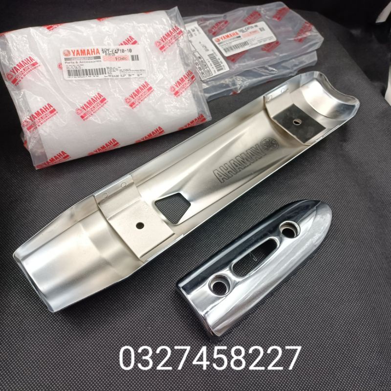 Cặp ốp vĩ inox che pô ống xã xe Jupiter V zin yamaha