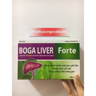 Bổ gan BOGA LIVER mát gan, giải độc gan, tăng cường chức năng gan - Hộp 60 viên
