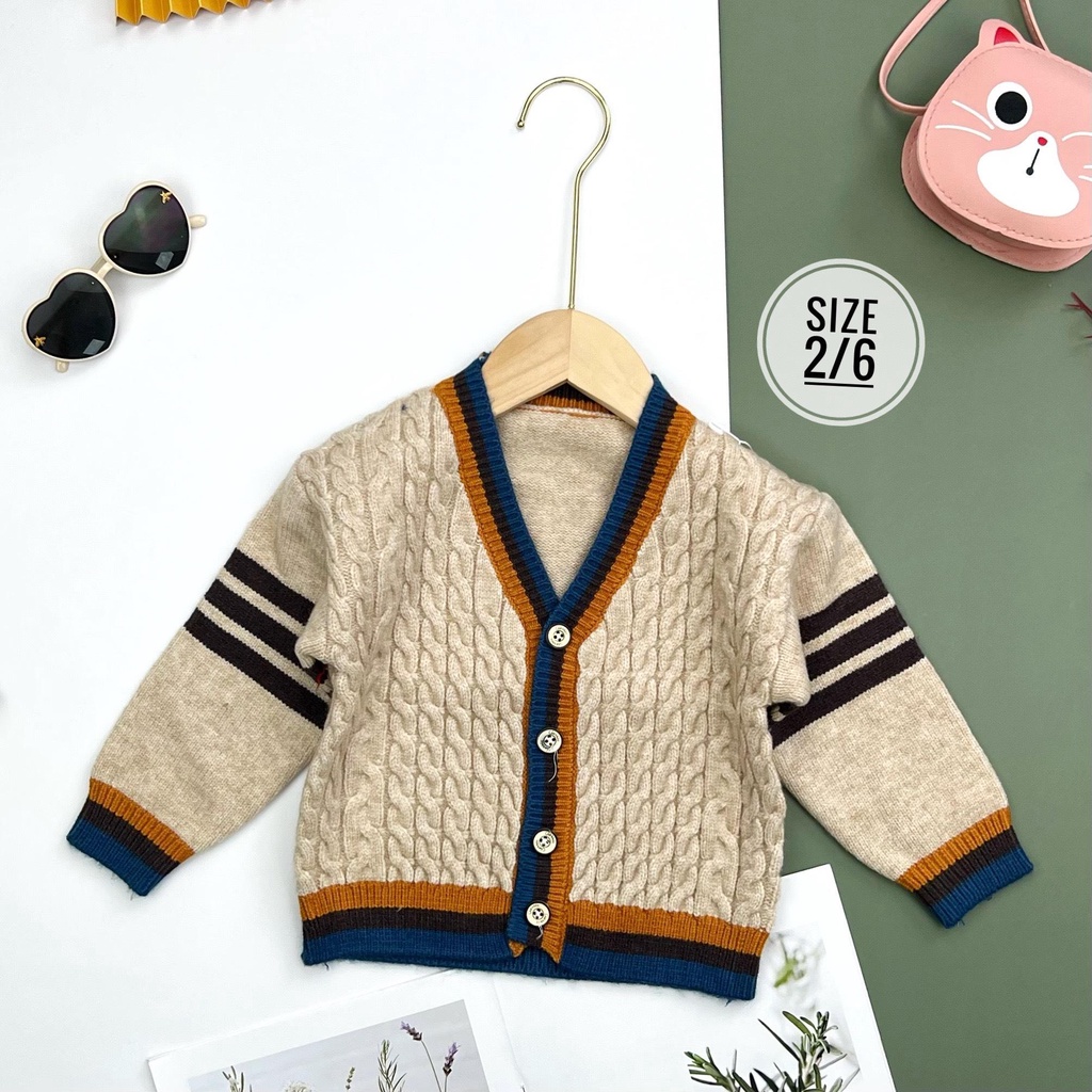 Áo Len cài cúc trẻ em LITIBABY size nhí 2/6T [LC02]