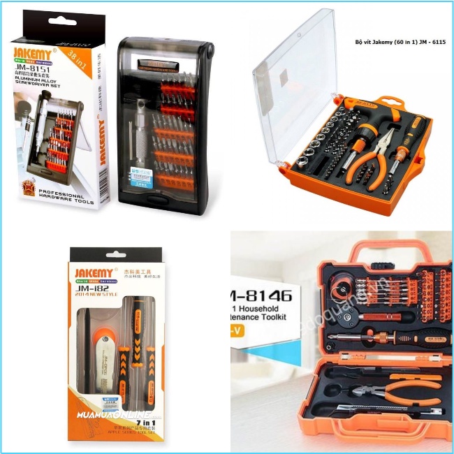 BỘ VÍT JAKEMY JM-I82 (7IN1), JM-6115S (60IN1), JM-8151S (38IN1), JM-8146 (47IN1) CAO CẤP