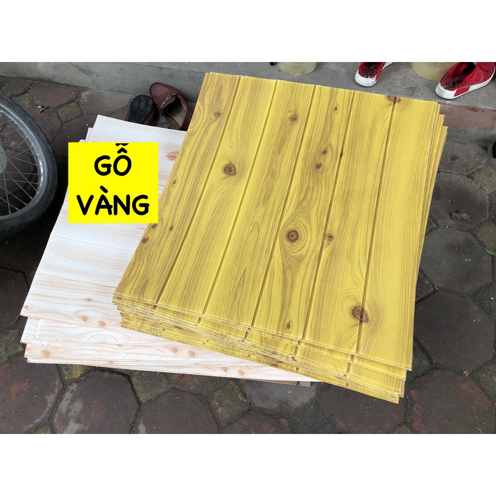 Xốp Dán Tường 3D Giả Gỗ 70x77CM - Decal Trang Trí Phòng Cực Đẹp, Cách Âm, Cách Nhiệt