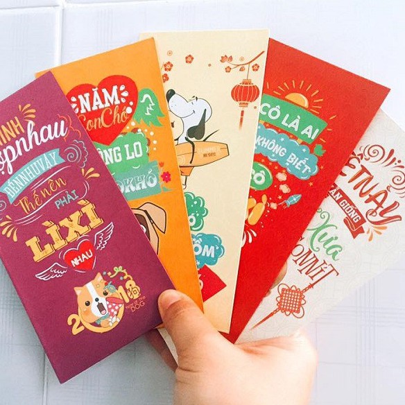 Set 100 chiếc ❤️ BAO LÌ XÌ TẾT HOẠ TIẾT CỰC XINH 2022