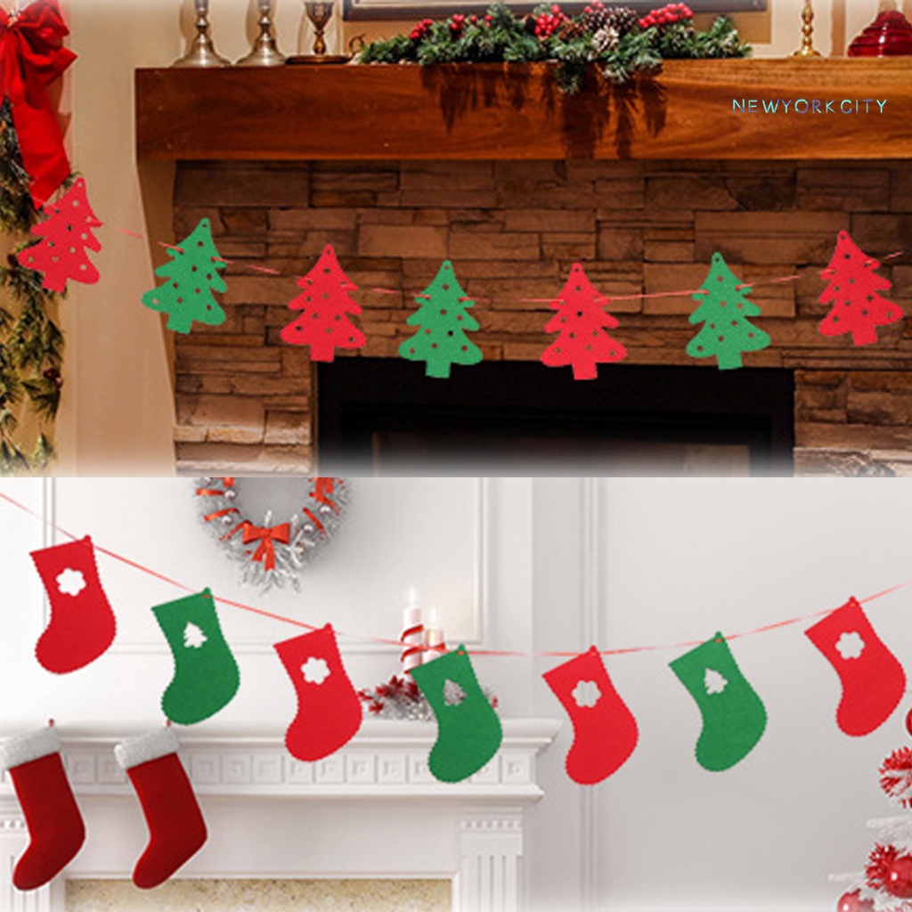 1 Bộ Dây Treo Trang Trí Giáng Sinh Nhiều Màu Họa Tiết Hoạt Hình Dễ Thương