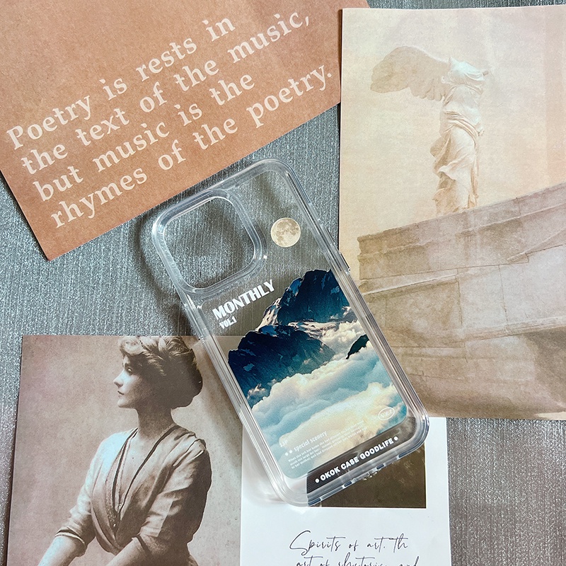 Ốp Điện Thoại DecoPhone Acrylic tpu acrylic Hình Núi Tuyết Cho iphone 6s 7 8 plus x xs xr 11 12 13 14 15 max pro