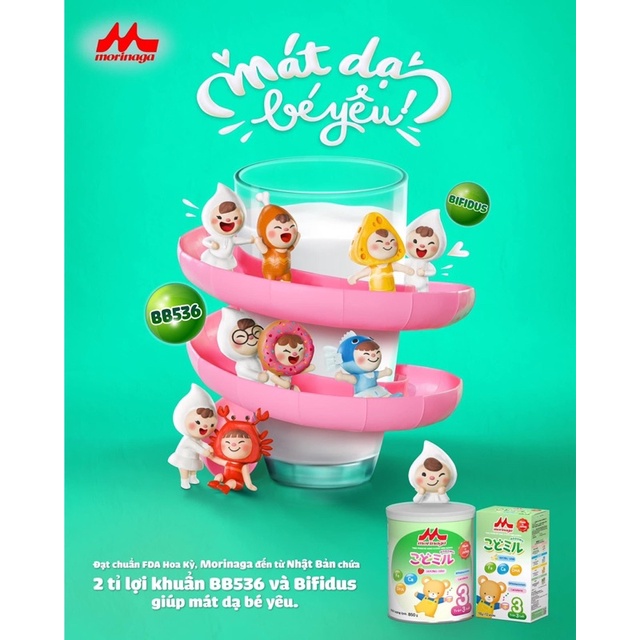 Sữa Morinaga Số 3 - Kodomil cho bé từ 3 tuổi Hương dâu/ vani Kodomil hộp 850g date 1/2023