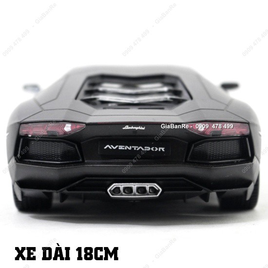 Xe Mô Hình Kim Loại Tỉ Lệ 1:24 -  Lambo Aventador - Welly - Đen Nhám - 8299de