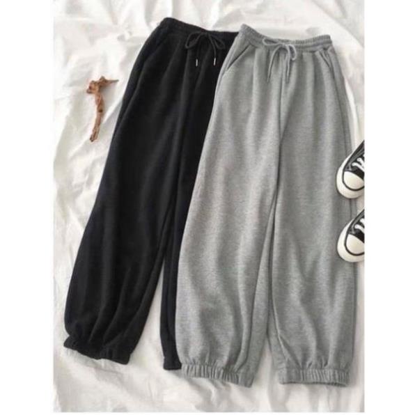 Quần nỉ ống BOOM Unisex - Jogger thun trơn cạp chun dáng rộng PT3, mặc ở nhà đi ngủ ulzzang HOT