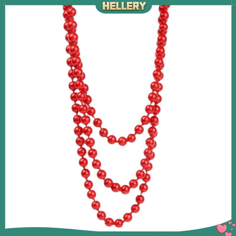 Vòng cổ chuỗi hạt kính và ngọc trai nhân tạo màu đỏ