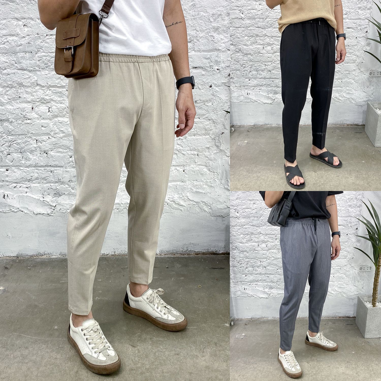 Quần âu Nam GATE6 form regular, quần ống đứng công sở dáng cropped thun lưng co giãn - Dressy - #G0012