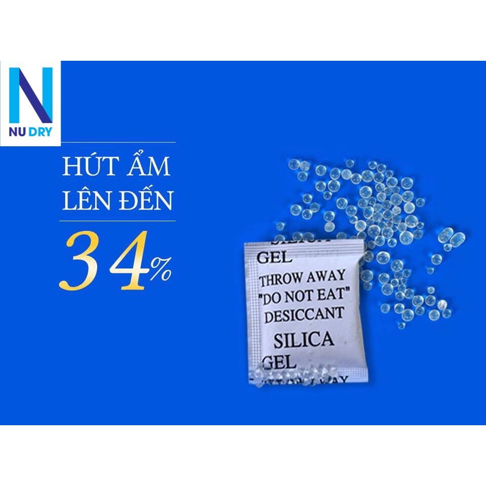 Gói Hút Ẩm 1KG quy cách 50 Gram Silicagel - hạt hút ẩm thực phẩm quần áo giày dép máy ảnh NU DRY