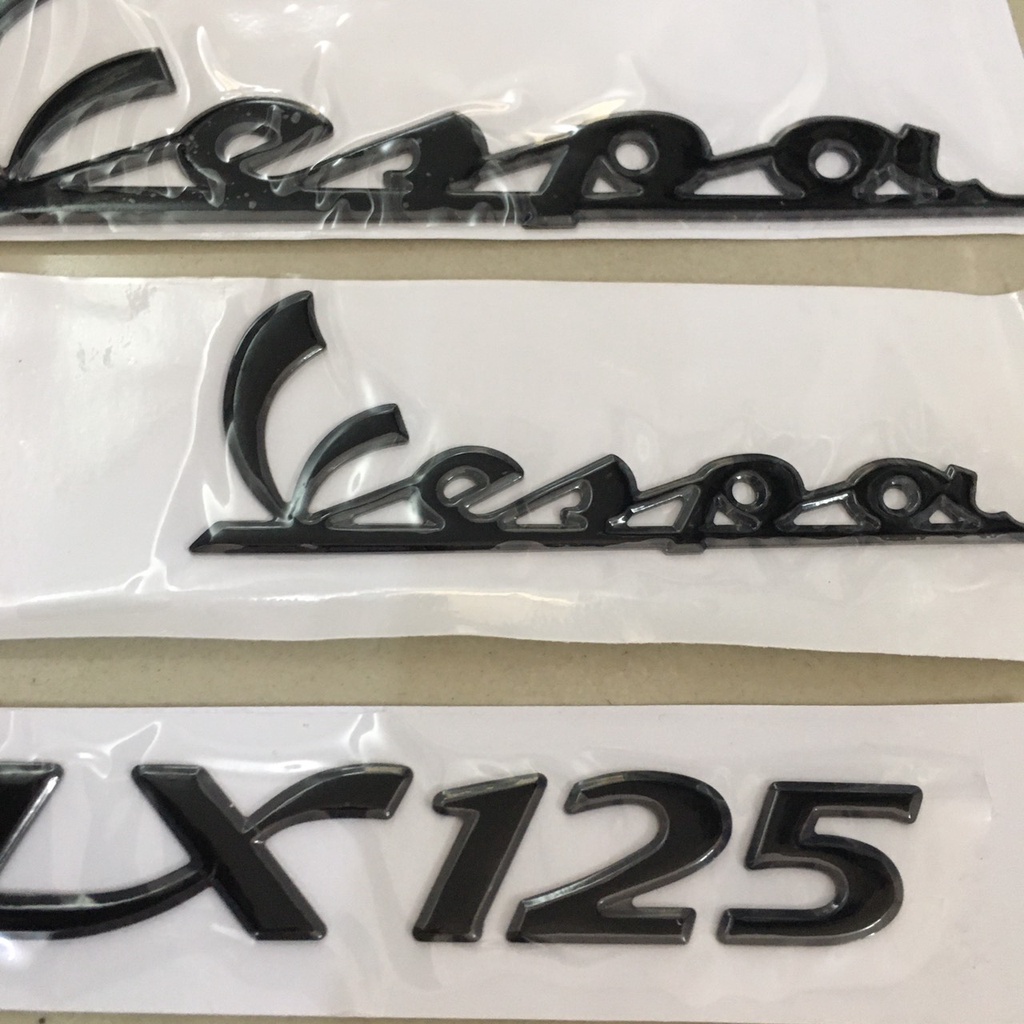(tem xe máy) Bộ tem chữ nỗi xe VESPA LX 125 hai màu lựa chọn, keo dán tốt, ít bong tróc