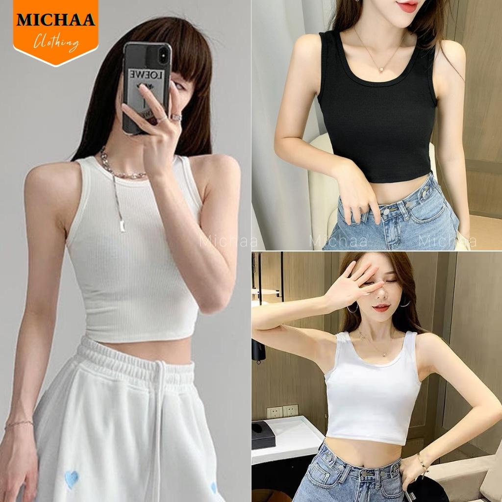 Áo Ba Lỗ Nữ Croptop SÁT NÁCH CỔ TRÒN Ôm Body Mặc Đẹp, Áo 3 Lỗ Balo Basic Ulzzang - MICHAA