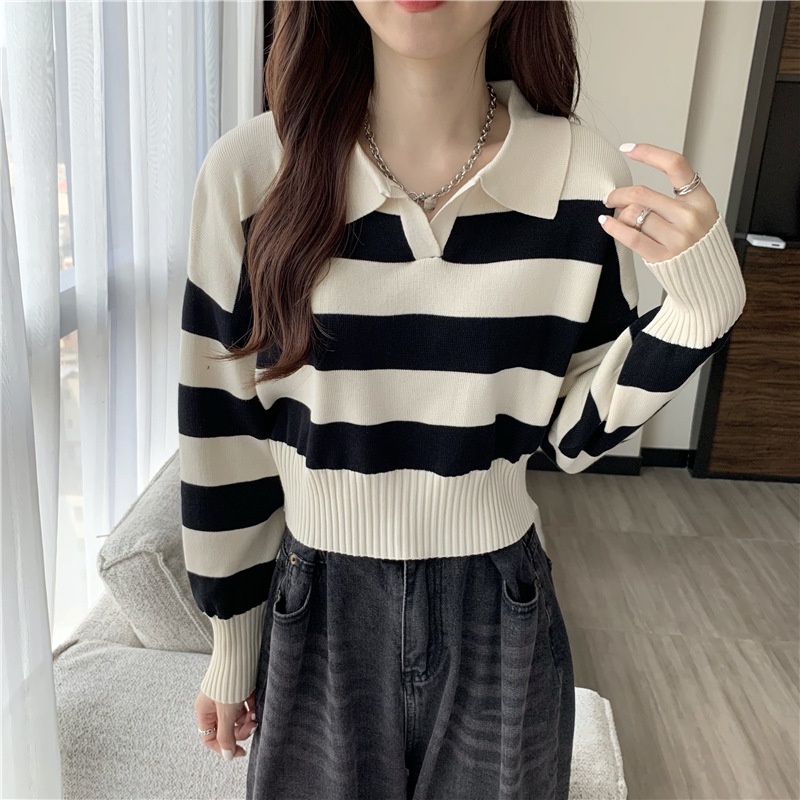 Áo Len Kẻ To Polo Cổ Bẻ Dài Tay Chất Len Mềm Mịn Mướt Dùng Siêu Thích - GT44