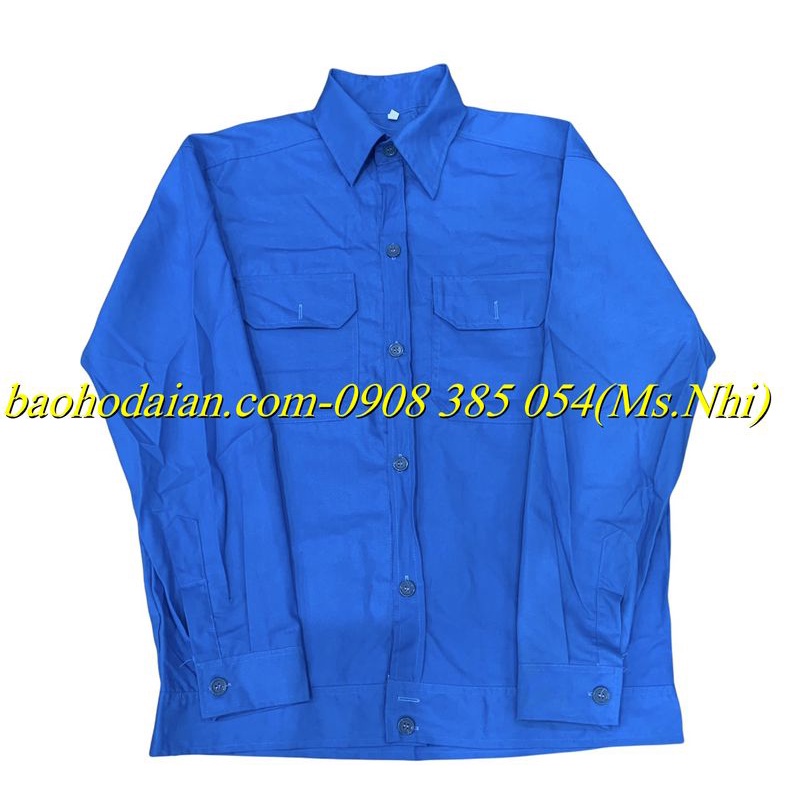Áo bảo hộ lao động công nhân vải si giá rẻ- Hình thật