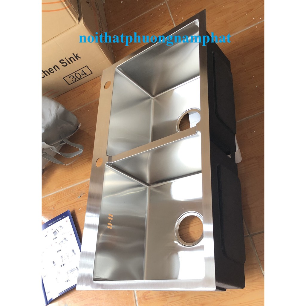 Combo Chậu Rửa Chén Bát INOX SUS 304 N5 8245 NA.GRAND và bộ xả chậu thoát nước tặng Rổ Đa Năng