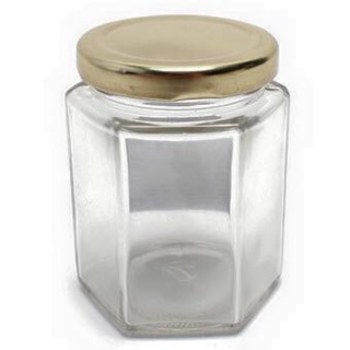 Hũ thủy tinh / Lọ thủy tinh lục giác đựng gia vị thực phẩm nắp thiếc