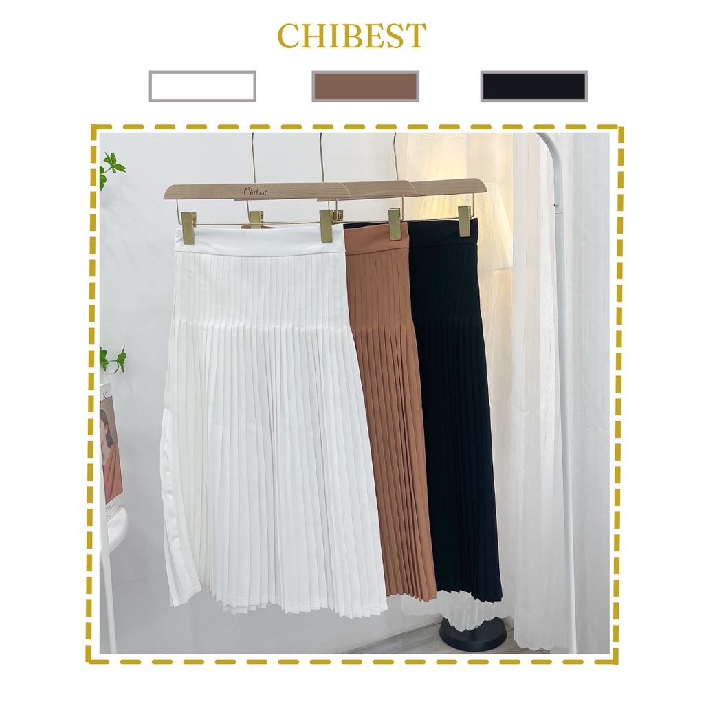 Chân váy dài tuyết mưa xếp ly phong cách công sở CHIBEST 𝐘𝐕𝐁𝟖𝟐