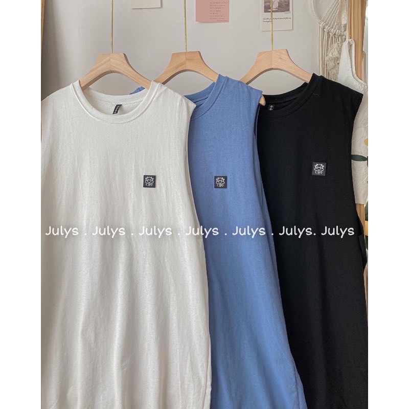 Váy tanktop nữ thể thao form rộng in bò sữa🌸 đầm ba lỗ dáng xuông trơn ulzzang🌸 freeship