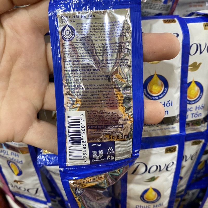 Kem xả Dove phục hồi hư tổn 6.1ml x10g
