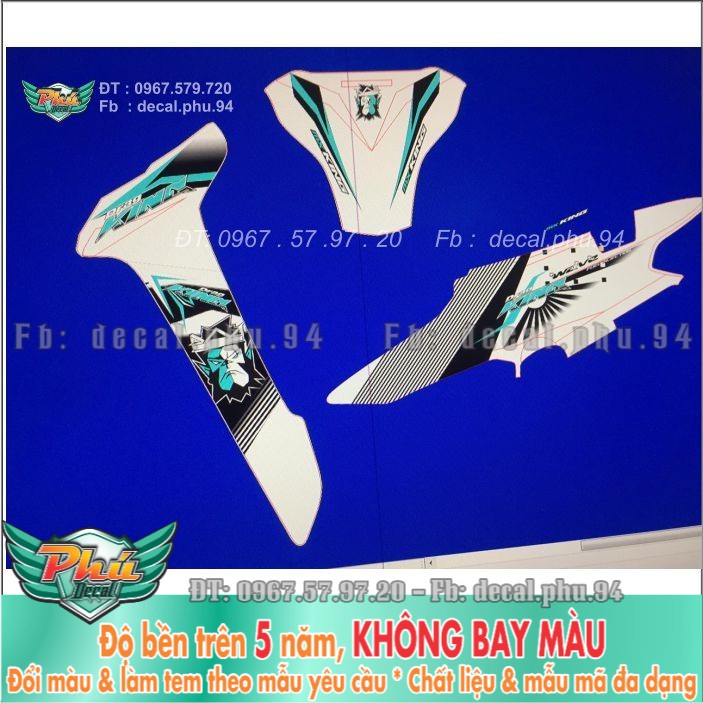 Tem rời Wave A Kingđrang Xanh trắng (X) -1