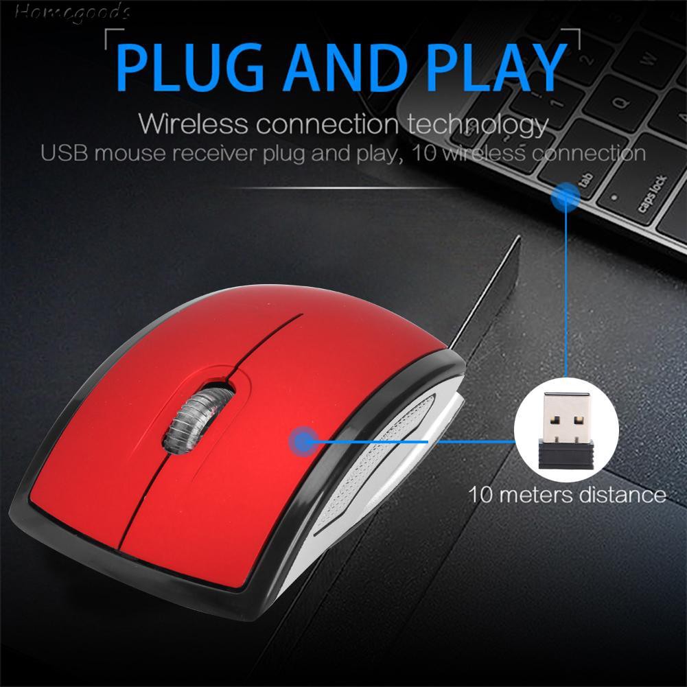 HOME-Ultra Thin 2.4G Wireless Mouse Optical Foldable Mice w/USB Receiver for PC-GOODS