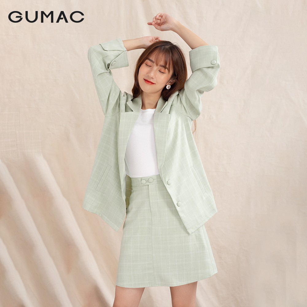 [Mã WABRGU152 giảm 10% tối đa 50k đơn từ 250k] Chân váy ngắn 2 nút VA10136 GUMAC | BigBuy360 - bigbuy360.vn