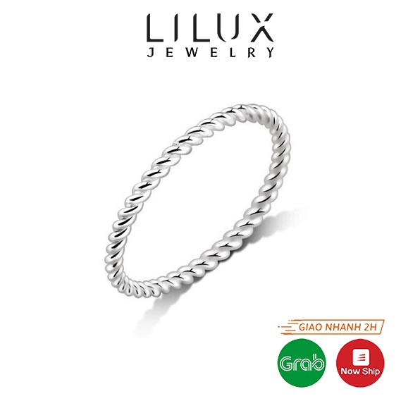 Nhẫn bạc nữ trơn xoắn LILUX đơn giản N022