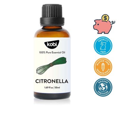 Tinh dầu Sả Java Kobi Citronella 50ml thơm phòng khử mùi hỗ trợ xua côn trùng dùng khuếch tán