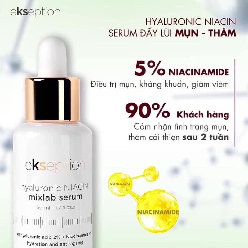 Serum giảm mụn, xóa thâm Ekseption Hyaluronic Niacin