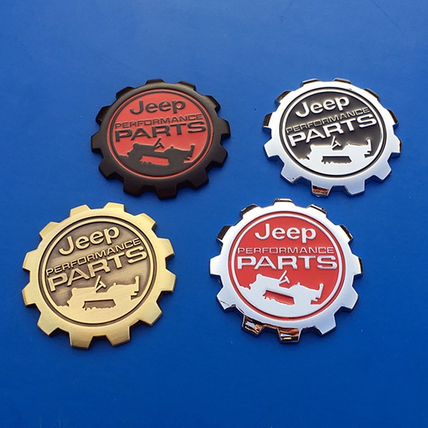 Logo Jeep Performance Parts 6.2cm hình bánh răng hợp kim dán xe