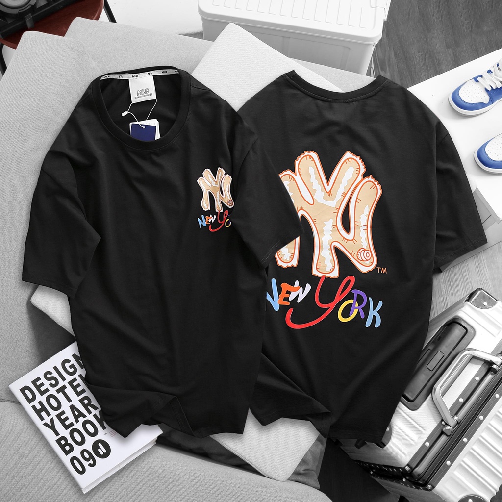 Áo thun cổ tròn MLB in NY mẫu mới 2022 4 màu  thun cotton 4 chiều có big size DCXK0029 - DECE