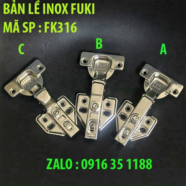 Bản lề inox FUKI chính hãng FK316 giảm chấn tháo lắp thường kèm vít