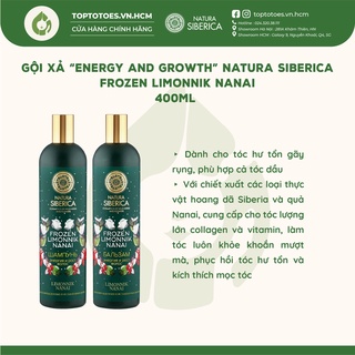 Gội xả Natura Siberica Frozen Limonnik Nanai "Energy And Growth" phục hồi, nuôi tóc bóng khoẻ, mềm mượt, bồng bềnh