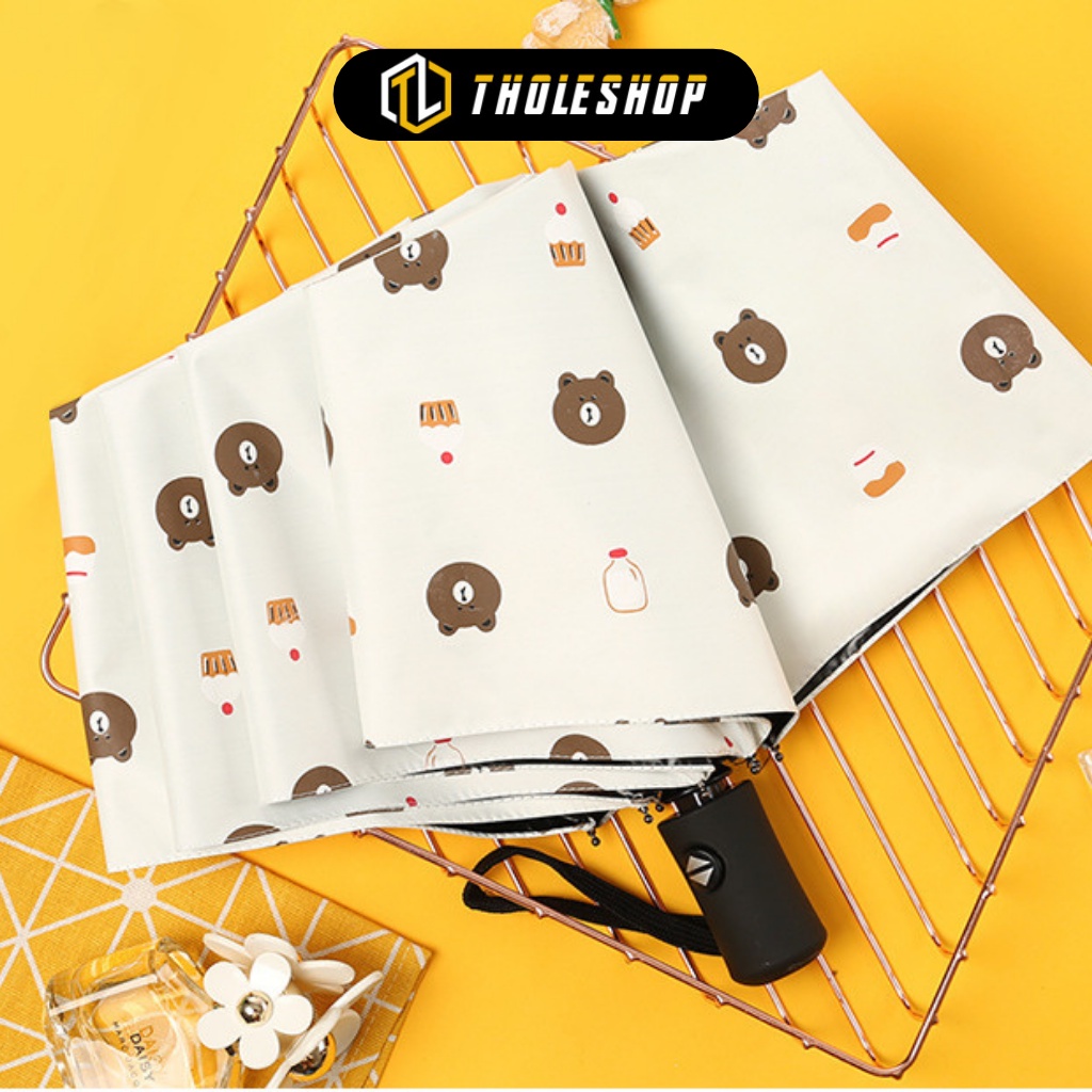 Dù Che Mưa - Ô Nhỏ Gấp Gọn Hình Gấu Brown Chống Tia UV, Che Mưa Nắng  6998