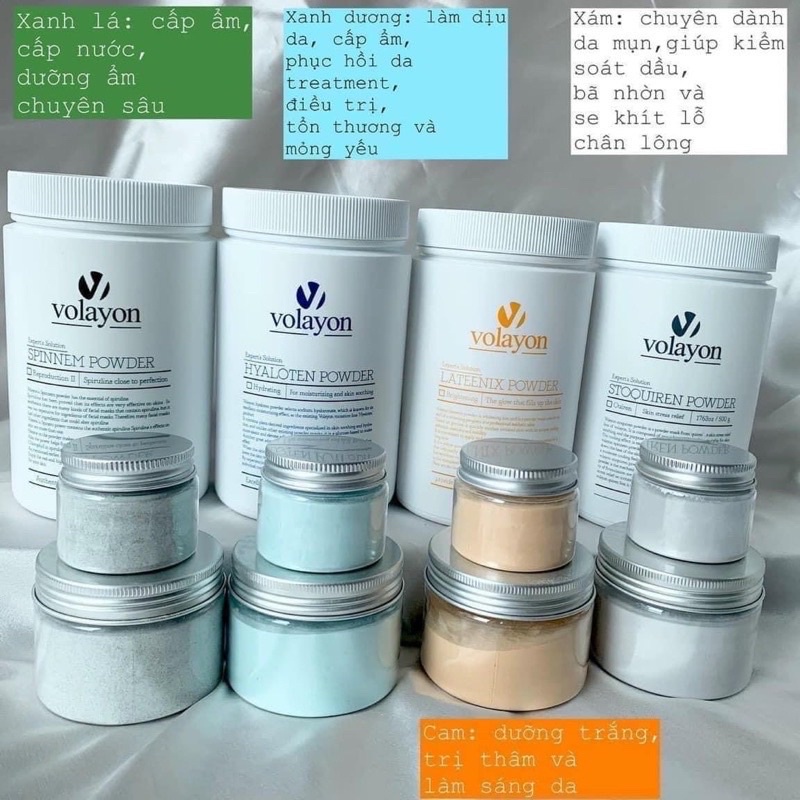[50g -100g] Bộ Bốn Mặt Nạ Tảo Xoắn &amp; Mặt Nạ Hyaloten Volayon