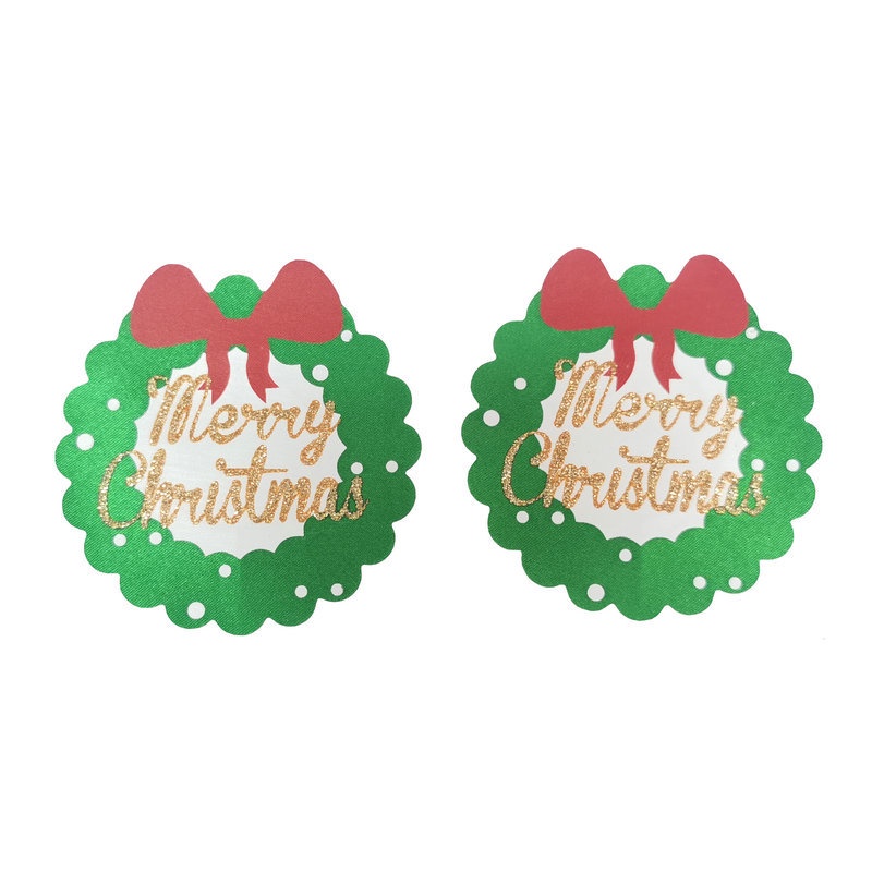 [Hàng mới về] Cặp miếng dán ngực họa tiết giáng sinh dùng một lần độc đáo