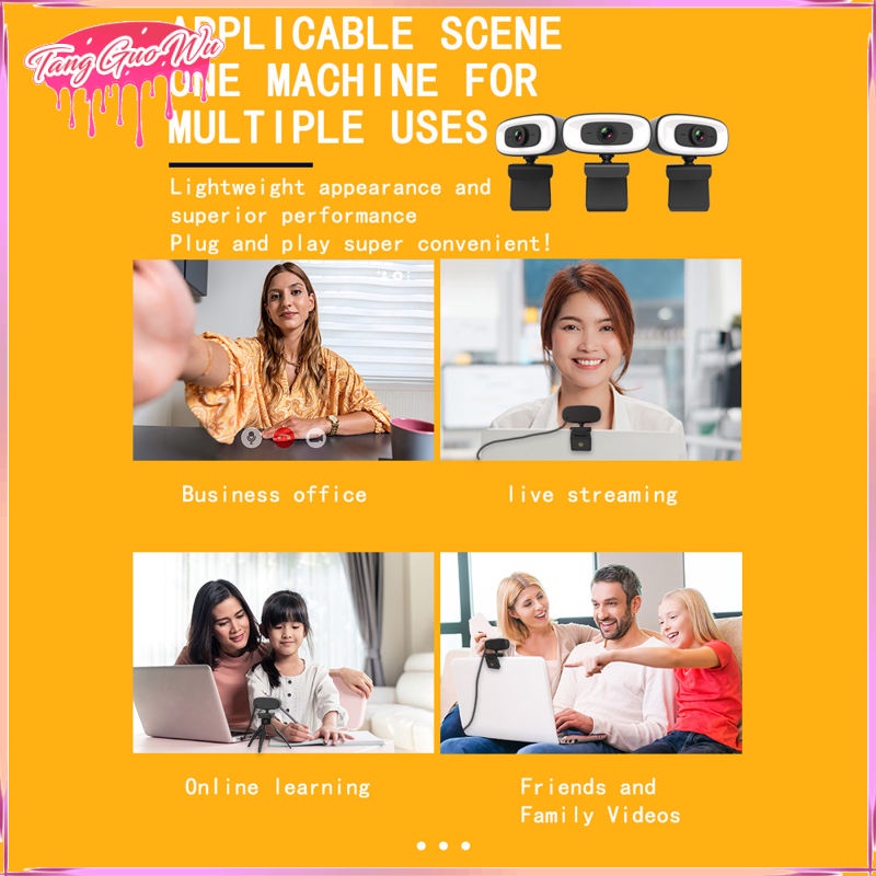 Webcam HD dùng cáp USB có micro điều chỉnh được với giá đỡ tripod cho cuộc họp để bàn máy tính tại nhà | BigBuy360 - bigbuy360.vn