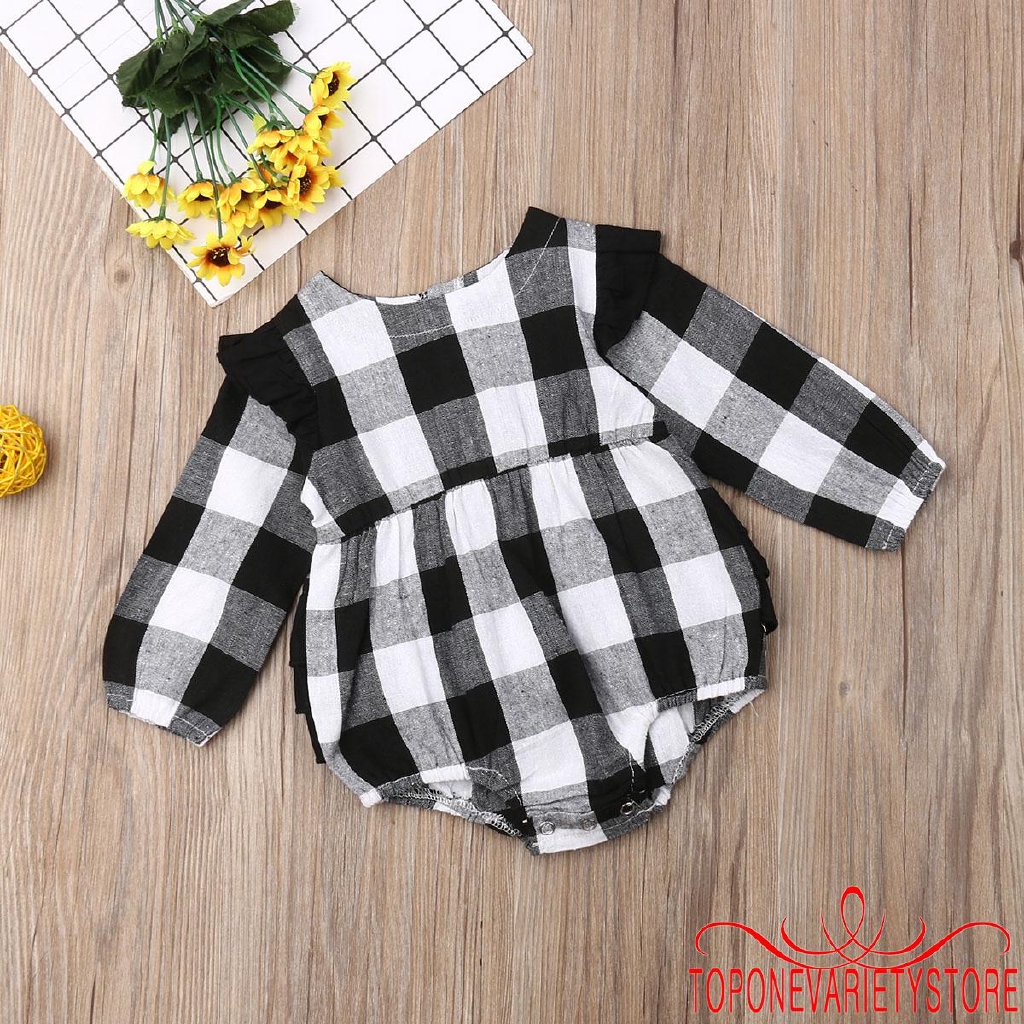 Bộ Bodysuit Một Mảnh Sọc Caro Cho Bé Sơ Sinh