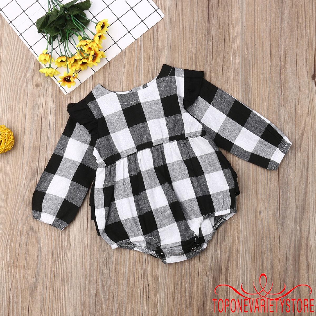 Bộ Bodysuit Một Mảnh Sọc Caro Cho Bé Sơ Sinh