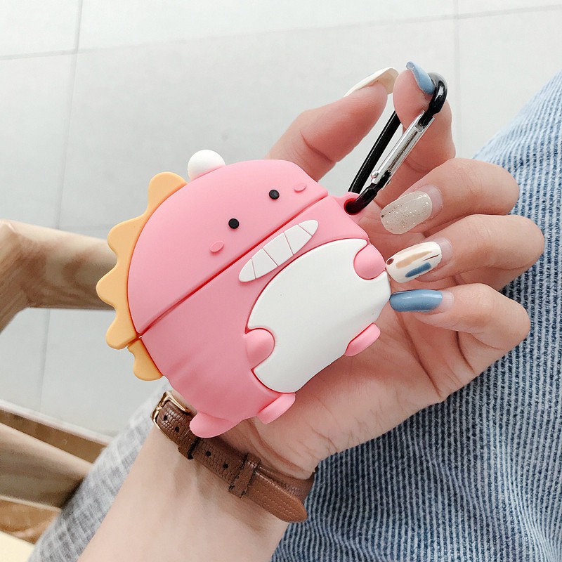 Vỏ Ốp Case Airpod Airpods bảo vệ bao đựng tai nghe không dây bluetooth hình Dino 1/2/Pro/i12/i9/i7/tws chống va đập