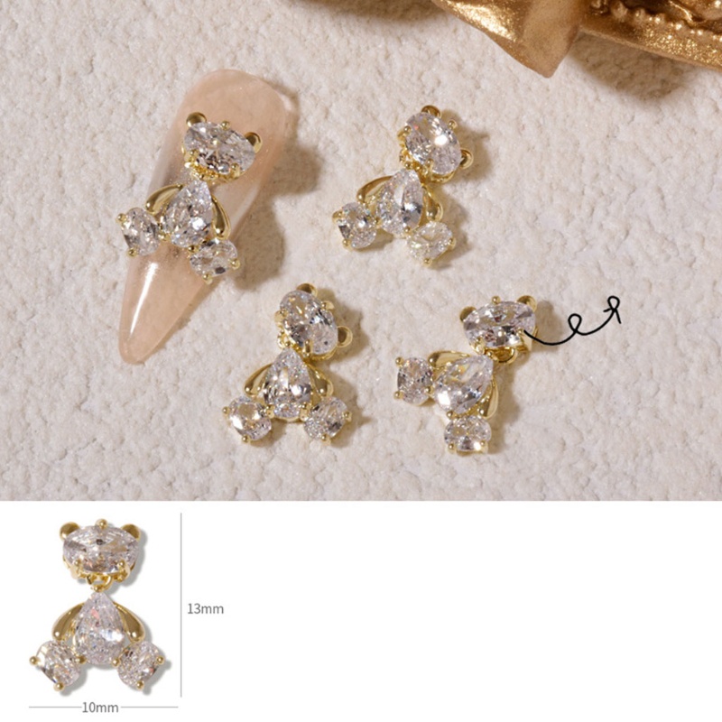 Đá Đính Trang Trí Móng Tay Acrylic Hình Gấu DIY