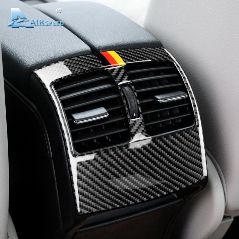 Sticker bằng sợi carbon cao cấp trang trí điều hòa xe hơi Mercedes Benz C Class W204