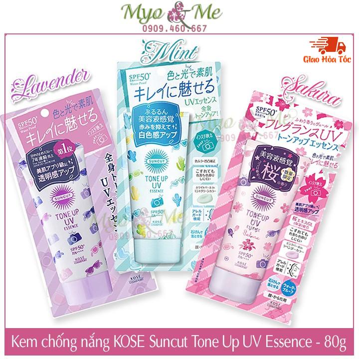 Kem chống nắng Kose Suncut Tone Up UV Essence SPF50+/PA++++ 80g