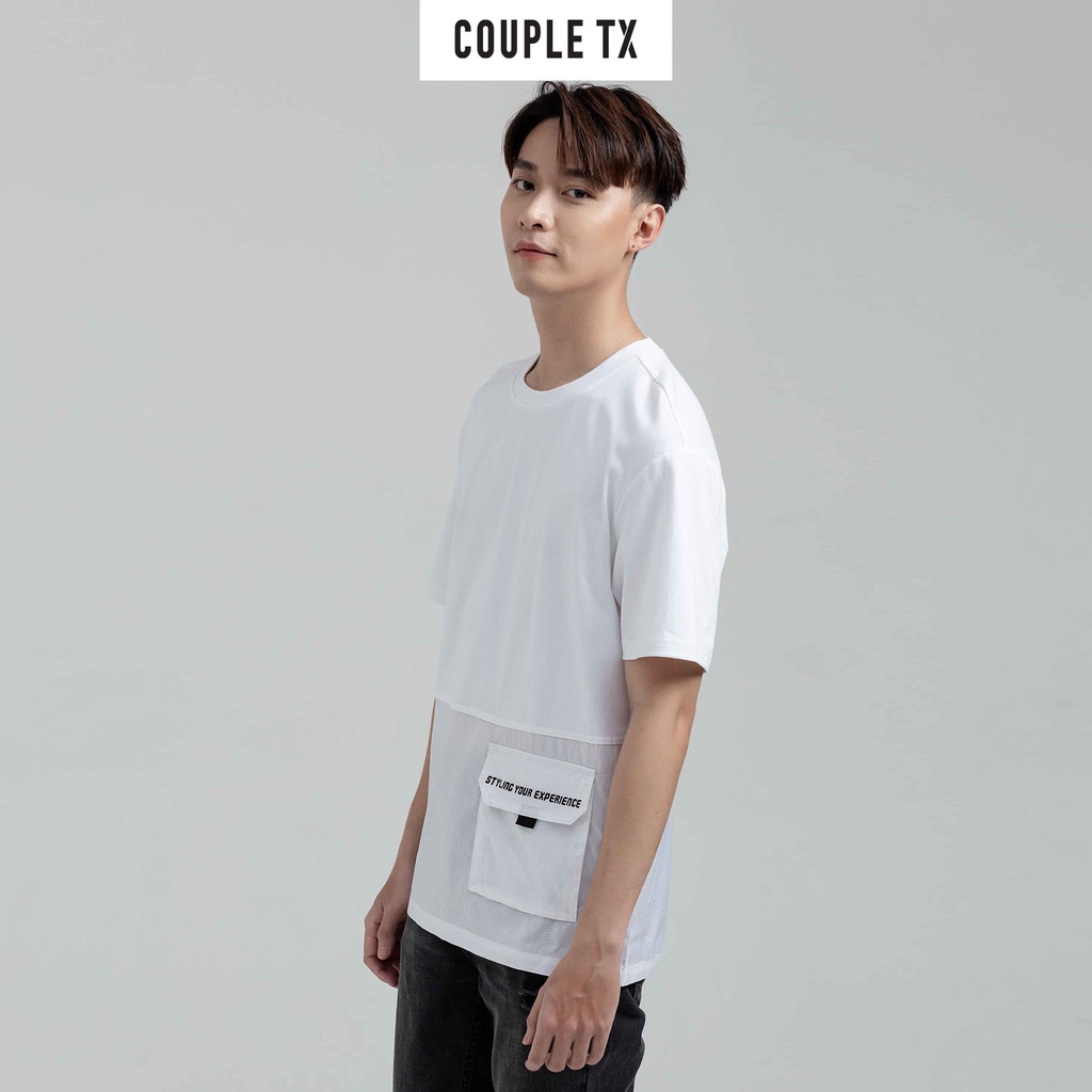 Áo Thun Nam Couple TX Phối Dù Nửa Thân MTS 1164