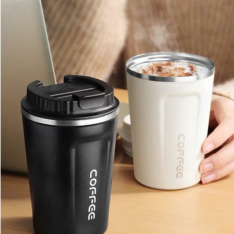 Cốc Giữ Nhiệt Coffeeholic Inox 304 Dung Tích 510ml Cao Cấp Kiểu Dáng Hàn Quốc Cầm Tay Sang Trọng Lamita BNG08