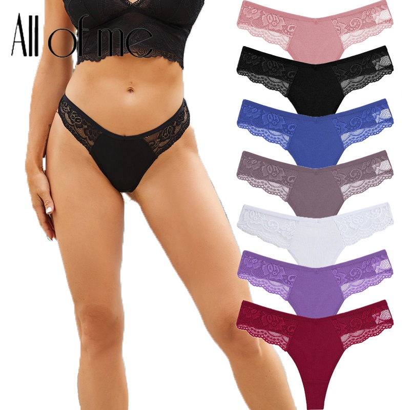 Quần lót lọt khe CUTEBYTE cotton phối ren thời trang quyến rũ dành cho nữ