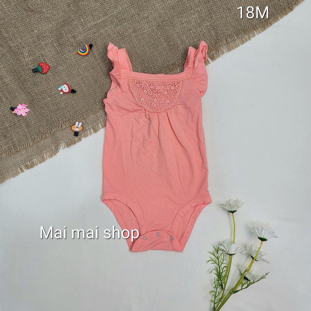 (Chọn màu-sz 12-18M) Body chíp 2 DÂY xuất dư cho bé gái- Body suit Chất cotton mát
