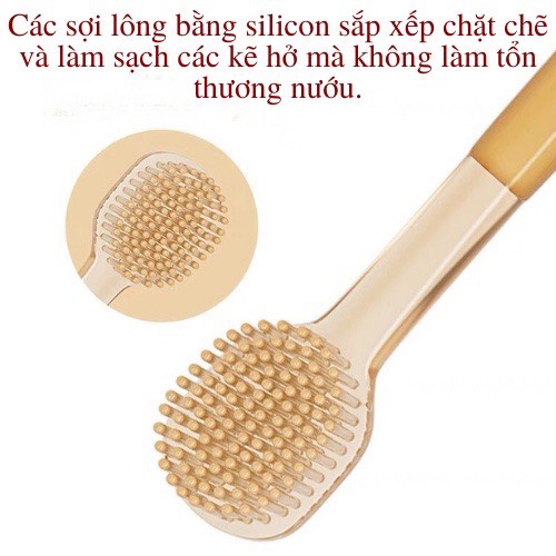 Sét 2 sản phẩm gồm rơ lưỡi và bàn chải silicone cao cấp siêu mềm giúp vệ sinh răng miệng cho bé 0-18 tháng