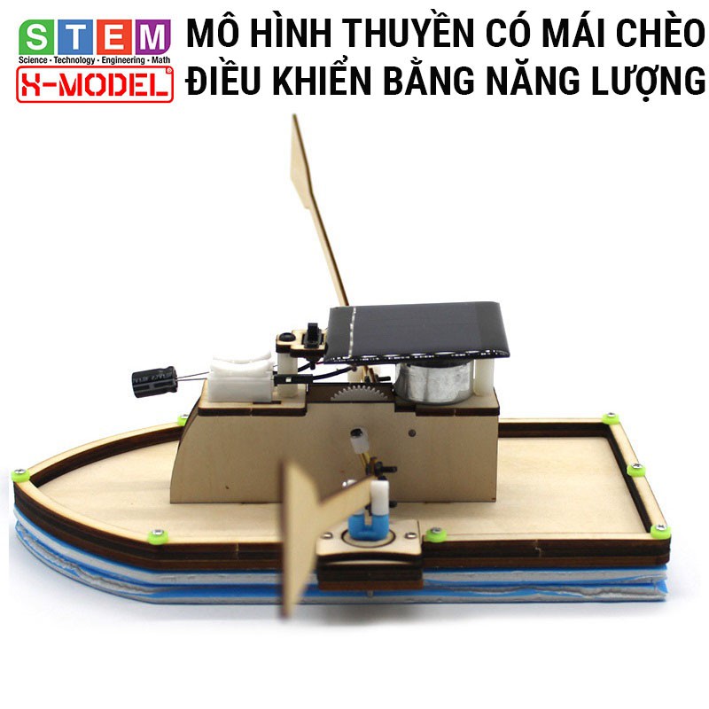 Đồ chơi sáng tạo STEM Thuyền gỗ có mái chèo X-MODEL chạy được dưới nước ST46 cho bé , Đồ chơi DIY |Giáo dục STEM,STEAM