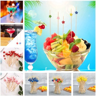 100 tăm tre dài 12cm dùng để trang trí cho ly cocktail